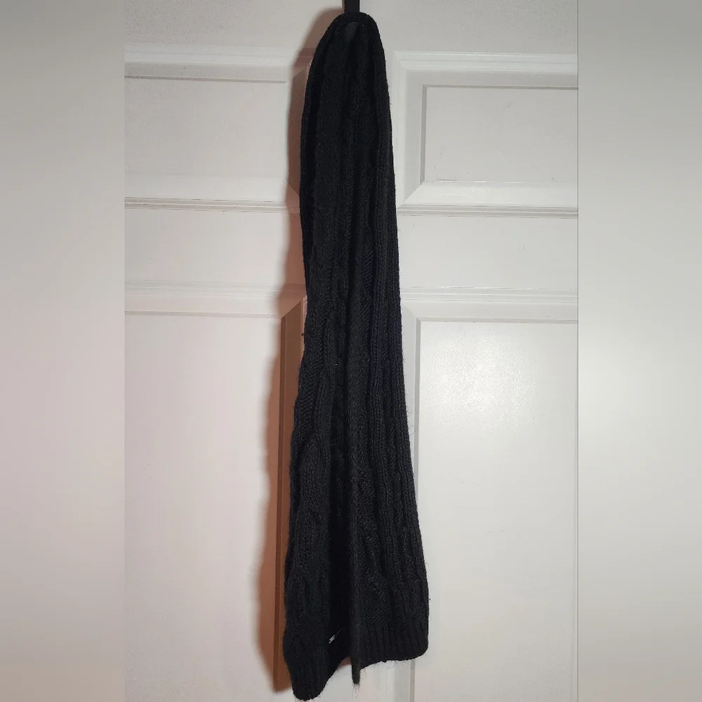 Michael Kors Black Cable Knit Scarf
